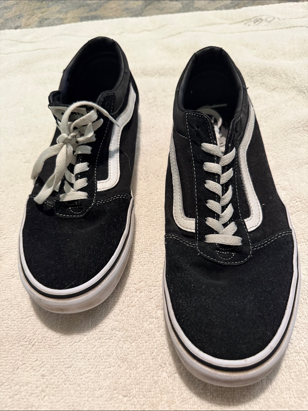 Vans Black and White Old Skool Low-Top Sneakers
